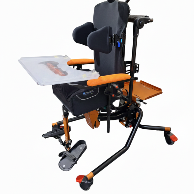 FormAlign wheelchair seating system mounted on B50 Hi-Lo activity chair base