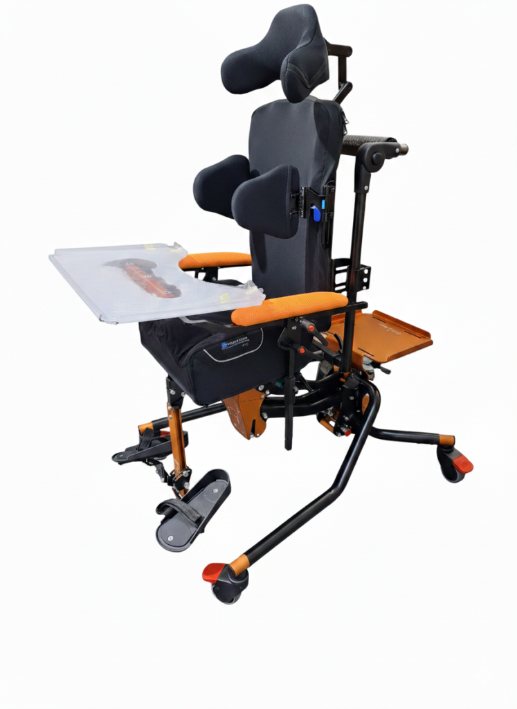 FormAlign wheelchair seating system mounted on B50 Hi-Lo activity chair base